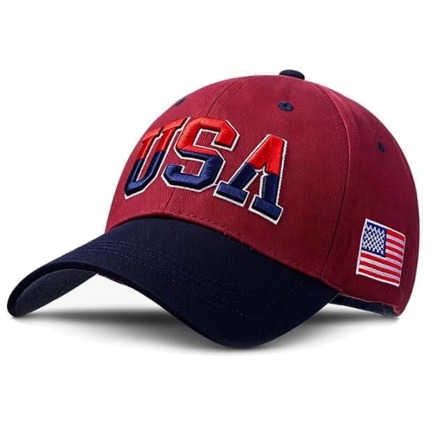 Image of 2 Pcs American Flag Trucker Hat Men Women,USA Patriotic Baseball Cap