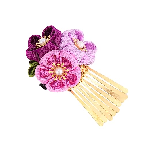 Ipetboom 日系和風?花発? 流?髪飾り 着物や伝統衣装に 粉紫色 撮影 結婚