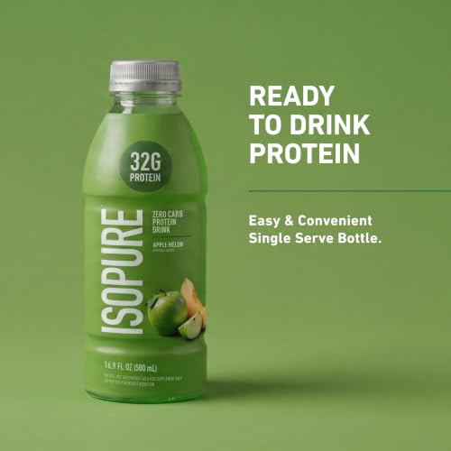 Image of Isopure Zero Carb 32g Clear Protein Ready-to-Drink, Whey Protein Isolate, Apple Melon,12 Pack (Packaging May Vary)
