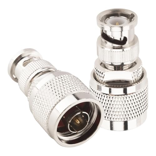 Pack de 2 Conectores N Macho a BNC Macho Coaxial miniatura 6