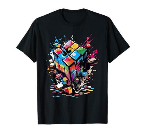 Puzzle Cube Exploding Speed Cubing 80's Youth Vintage Math T-Shirt