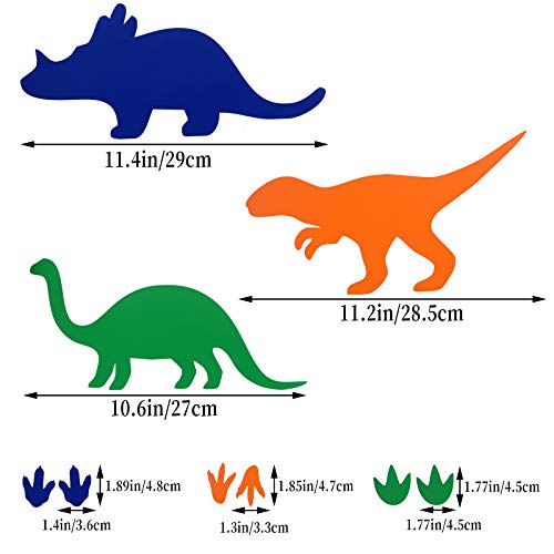 6 adhesivos vinilo huellas de dinosaurio azul naranja verde miniatura 2