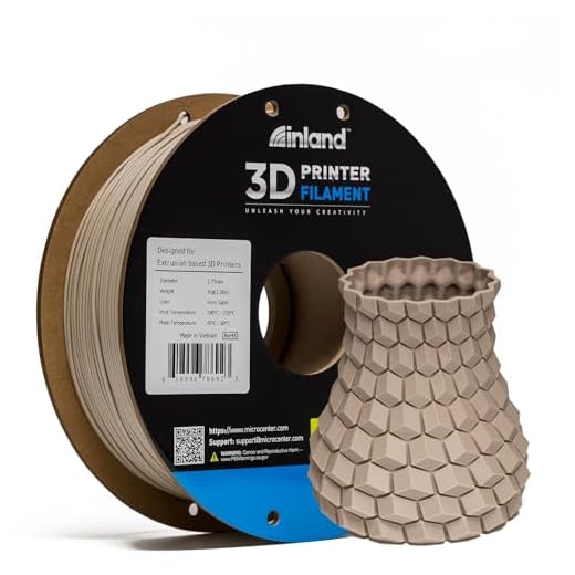 Inland PLA Filament 1.75mm Ivory 1KG, 3D Printer Filament Dimensional Accuracy +/- 0.02mm, 1kg Spool (2.2lbs) Fits Most FDM 3D Printers (Ivory Sand, 1 Pack)