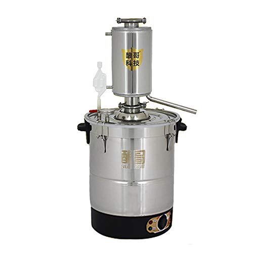 YUEWO DIY Home 20-50L Automatic Electric 220V 304 Stainless Steel Moonshine Still Distiller Alcohol Oil Water Brandy Whisky Sprits Wine Brew Kits (50L)