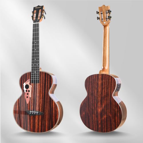 Image of Caramel BEG94 Ebony Wood Baritone Ukulele 30inch Wood LCD Color Display Electric Ukelele