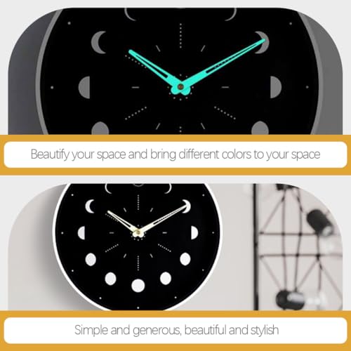 Horloge murale lumineuse phase de lune silencieuse pour un sommeil paisible - 4