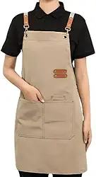 Avental de Lona Impermeável Unissex e Ajustável Resistente a Óleo e Manchas para Cozinha e Churrasco