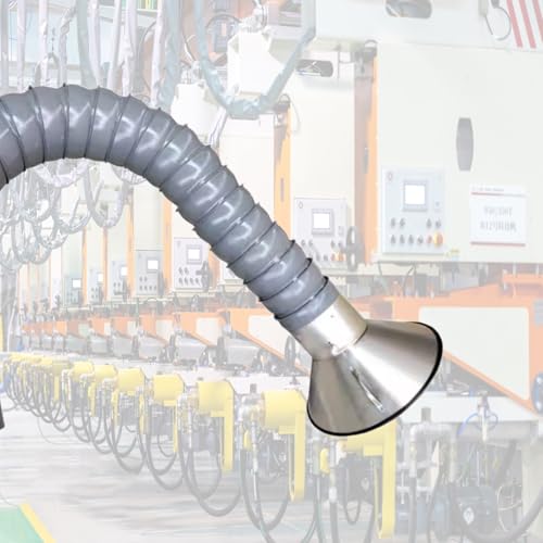 Brazo extractor de humos con capucha, manguera flexible de recogida de polvo de 1 m para soldadura y carpintería, tubo de ventilación resistente al calor con válvula de control, ideal para varios