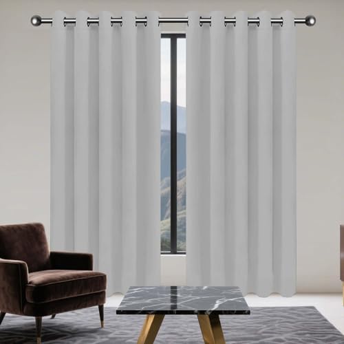 Rideaux salon moderne gris clair 210x205cm isolant phonique - 2