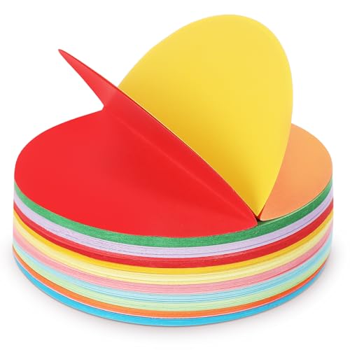 Papier origami rond 15x15 cm en 10 couleurs pour loisirs créatifs