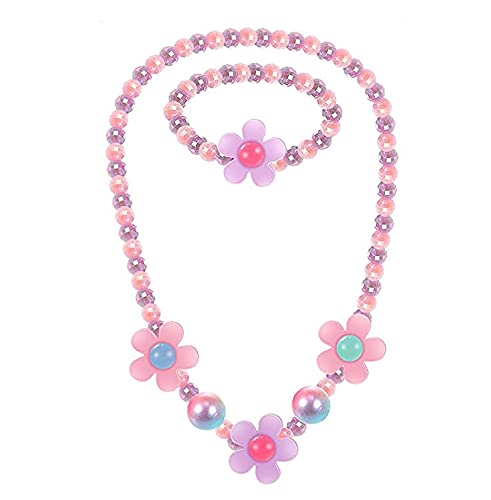 Little Girls Jewelry Sets: Lovely Beaded Necklace & Bracelet Sets, Princess Necklace Bracelet Set for Girls, Beaded Jewelry for Girls/Kids