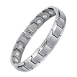 Jeracol Titanium Steel Magnetic Bracelets for Men,Magnetic Wristband with Ultra Strength Magnets, Adjustable Length with Links Removal Tool & Gift Box