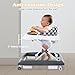 INFANS Foldable Baby Walker, 3 in 1 Toddler Walker Leaning-Seated Walk-Behind with Removable Music Tray, Adjustable Height, Washable Seat Cushion for Boys and Girls (Checkerboard)