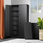 Letaya Metal Storage Cabinets with Lock Doors,Tall Locker Organizer Steel Garage Cabinets, 5 Adjustable Layers Shelves for Home, Office, Warehouse,Tool,Industrial(Black) - Image 5