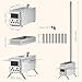 Wood Burning Sauna Hot Tent Stove, 2 in 1 Tent Wood Burning Stove with Chimney Pipe for Outdoor Camping Heating