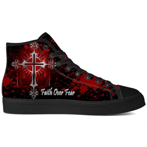 Men's Women's Faith High Top Canvas Shoes Faith Over Fear High Top Sneakers Lace Up Casual Shoes Gifts for Men Women4