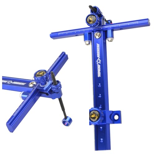 PYMUST Mirilla Ajustable en Forma de T para Arco recurvo, con 1 Punto de mira de Fibra óptica de 0,059 Pulgadas, para Tiro al Blanco y Caza (Azul)