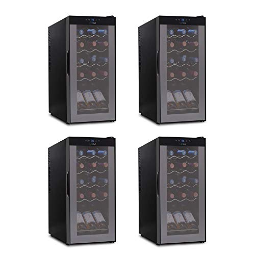 Nutrichef Digital Electric 15 Bottle Adjustable Temperature Thermoelectric Freestanding Wine Chiller Cooler Cabinet Fridge cover