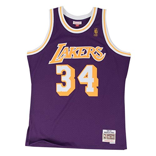 Mitchell & Ness - Maillot NBA swingman Shaquille O'Neal Los Angeles Lakers Hardwood Classics Mitchell & ness violet taille - L