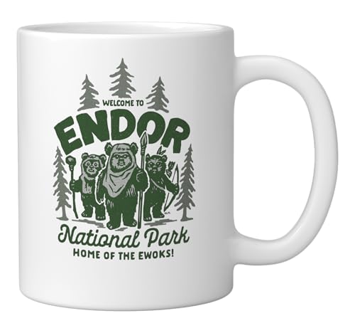 Taza de cerámica Star Wars Endor Ewoks blanca 11 oz miniatura 2