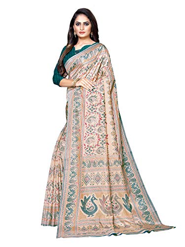 Image of AKHILAM Women's Cotton silk Woven Design Saree With Unstitched Blouse Piece(COTFLW09 Parent)