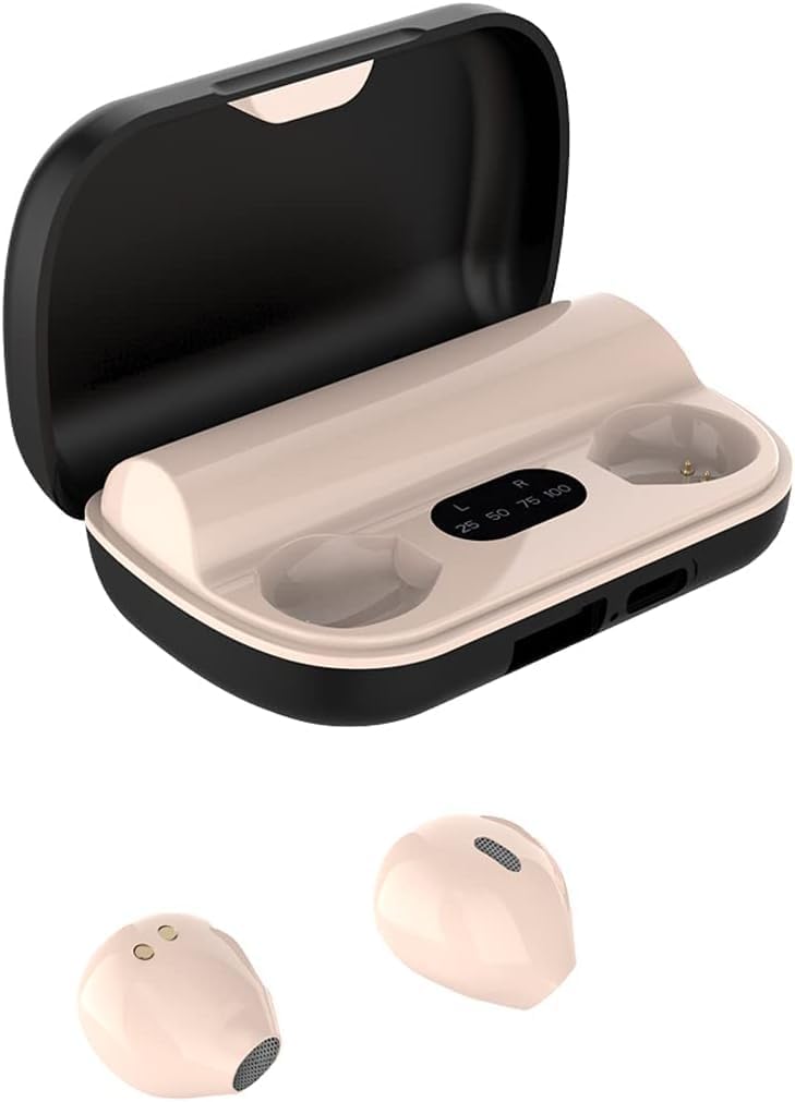 SZHTFX Mini Bluetooth Headset Bluetooth Version 5.2 Mini Invisible In-Ear Earphones with Microphone, Fast Charging 12000 mAh Wireless Sports Earphones with IPX5, Hi-Fi, Travel, Work
