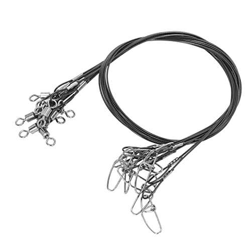 Pack de 10 líderes de pesca 50cm protección mordidas rojo miniatura 6