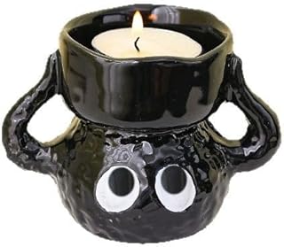 Cute Halloween Tealight Candle Holder, Small Ceramic Cartoon Soot Sprite Holders for Candle/Ring/Jewelry for Home Decor, Unique Gifts for Housewarming/Thanksgiving/Christmas/Birthday Gift, Black