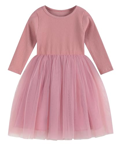 Image of GSVIBK Baby Girls Tutu Dress Sleeveless Toddler Cotton Tulle Skirt Princess Party Prom Dresses