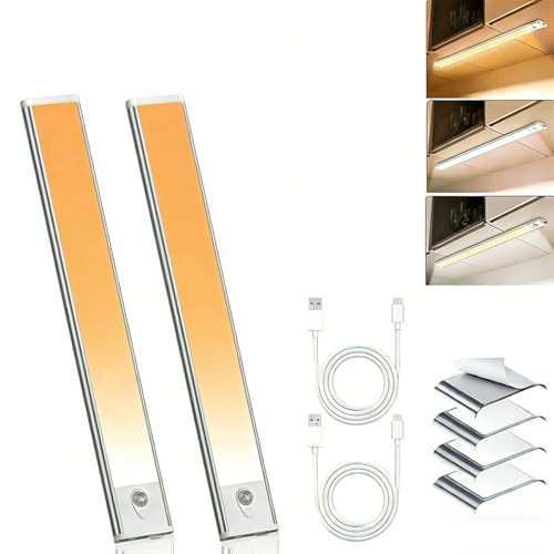 人感センサーライト 室内 じんかんせんさー 充電式 マグネット LEDバーライト 読書灯 棚下 Type-C 充電式 無段階調光 キッチン用 屋内 寝室 廊下 階段 玄関 階段 3000K/4500K/6000K 電球色 昼白色 昼光色調整 20cm 2本