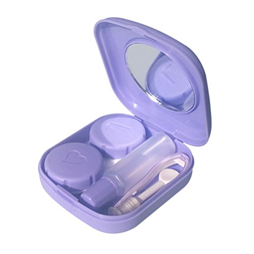 Eshylala Cute Pocket Mini Contact Lens Case Box Travel Kit Easy Carry Mirror Container Holder