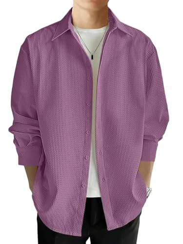 Image of Leriya Fashion Men's Formal Button Down Shirt - Slim Fit Shirt's for Men | Textured Long Sleeve Polycotton| Business & Meeting Ready (Available in Plus Size)