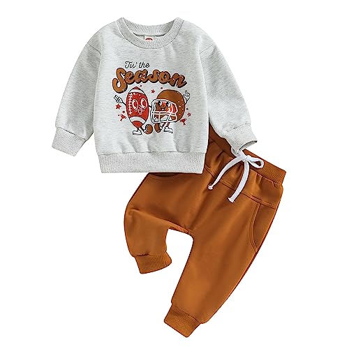 Image of Kupretty Toddler Baby Boy Girl Halloween Outfits Pumpkin Sweatshirt Tops Pants Set Fall Clothes 3 6 9 12 18 24 Months Gifts