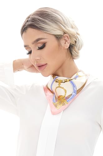 MEISEE 100% Mulberry Silk Scarfs Small Square Scarf 21" x 21" Neck Scarf Breathable Lightweight for Women Gift Packed