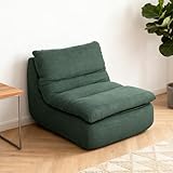 HOMCOM Bodenstuhl mit einteiligem ultrahochdichtem Schaumstoff, Bodensessel Lazy Sofa mit Samtoptik Meditationsstuhl Relaxsessel für Zuhause, Büro, Grün