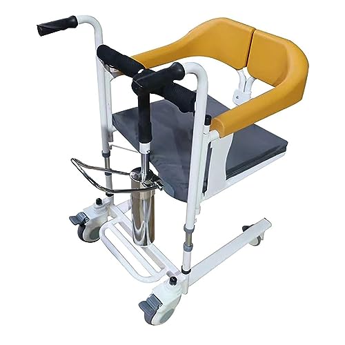 TISTIK Hydraulic Patient Transfer Lift Chair w/180Â° Split Seat for Home Multifunctional Transfer Wheelchair w/Backrest and Potty Adjustable Seat Height Shower Chair