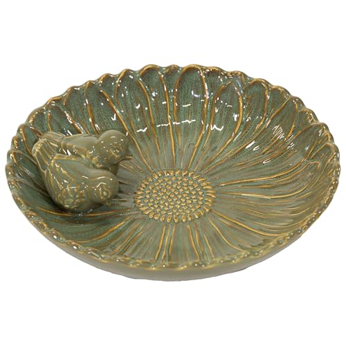 colourliving Keramik Vogeltränke „Royal“, rund, Ø 28 cm, glasiert, mit Deko-Vögeln, Stilvolle Wasserschale für den Garten – dekorativ, wetterfest & liebevoll verarbeitet (Olive) colourliving Keramik Vogeltränke „Royal“, rund, Ø 28 cm, glasiert, mit Deko-Vögeln, Stilvolle Wasserschale für den Garten – dekorativ, wetterfest & liebevoll verarbeitet (Olive)