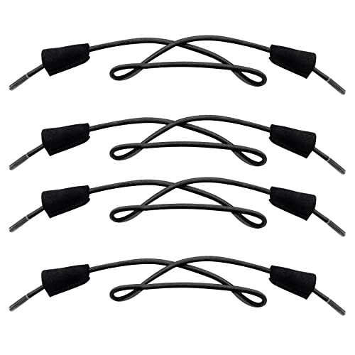 Endoto 2 Pairs Shoelaces for Hey Dude Elastic Strings Replacement Laces Shoes(Color:Black Size:18Inch)