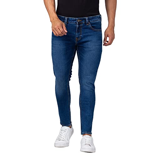 Image of Spykar Men's Kano Slim Fit Mid-Rise Jeans (Ankle Length)