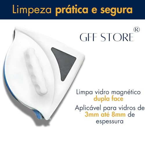 Limpador De Vidro Magnético Duas Faces Com Imã Limpa Fora da Janela Com Segurança E Praticidade Rodo