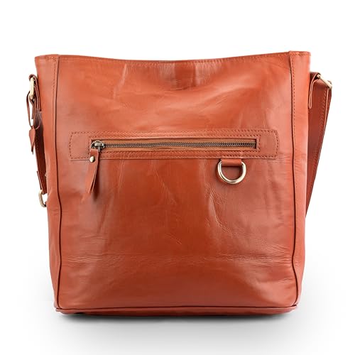 Genuine Leather Shoulder Crossbody Bags for Women Trendy, Adjustable Strap Large Crossbody Saddle Bag, Travel Handbag, Women's Leather Purses and Handbags, Brown Cross body Purse Phone Wallet3