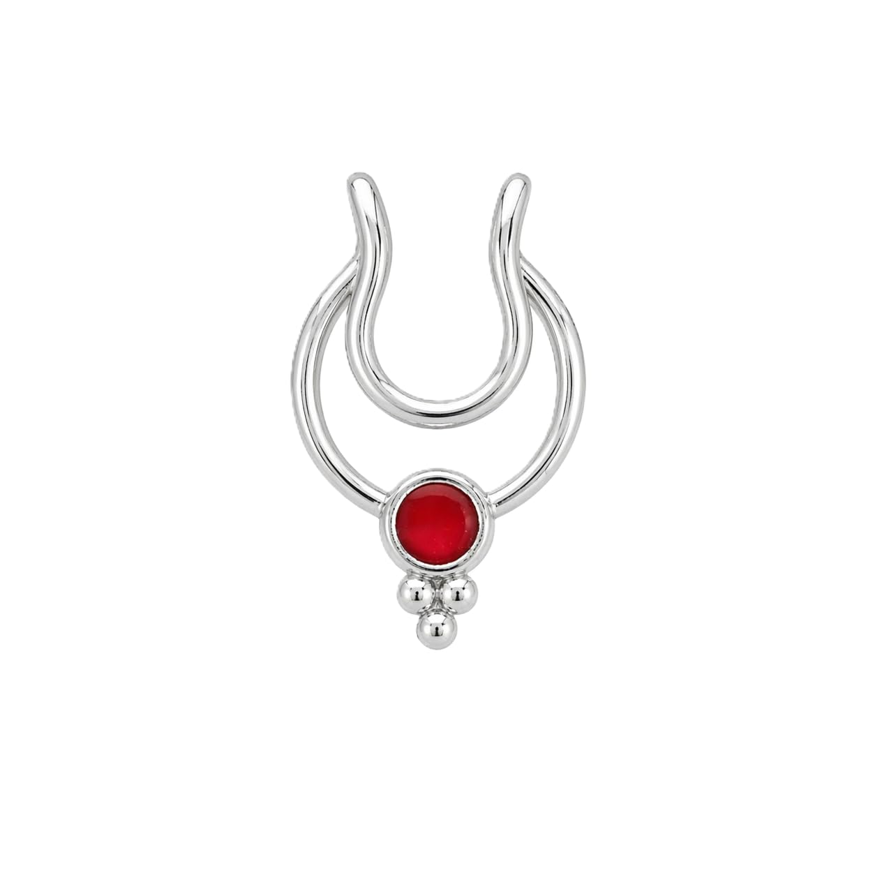 92.5 Silver Oxidised Bindu Septum Ring/Gifts for Women and Girls/Wire and Clipon Variant/For pierced nose/With Certificate of Authenticity/Birthday Gift-image-41