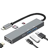 HiFiT Unique Designed Type-C Hub 7 in 1 Portable Space Aluminum Dongle with 2 USB Ports, 4K HDMI...