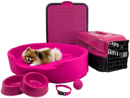 Kit Cama Europa Pet Pequeno Sanitário Transporte Acessórios (Rosa...