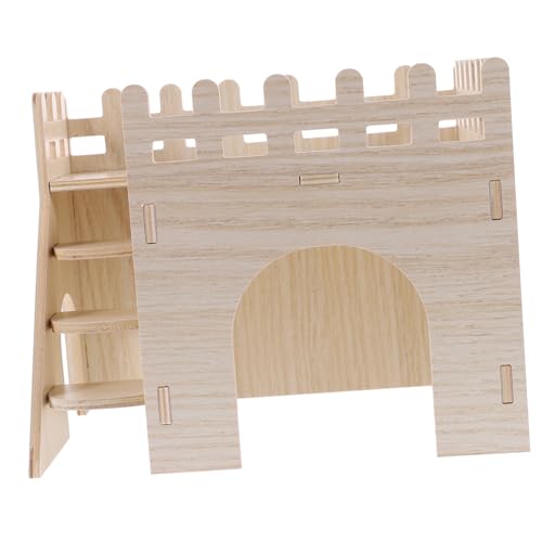 VICASKY 木製ハムスター隠れ家おもちゃ 耐久性に 小動物用寝床 ハムスター チンチラ兼用プレイハウス 多目的デザインで遊びや休息に 実用的なペット用ハウス