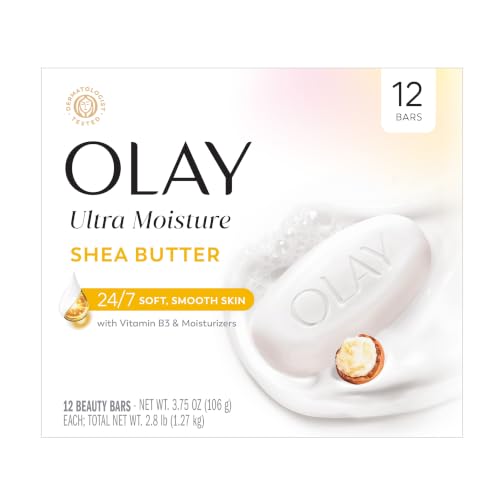 Olay Beauty Bar, Ultra Moisture,10x More Moisturizers, 24/7 Soft & Smooth Skin, Gentle Cleanse on Face & Body, Vitamin B3 Complex, For All Skin Types, Shea Butter Scent, 3.75 oz, (12 Count) - image 1