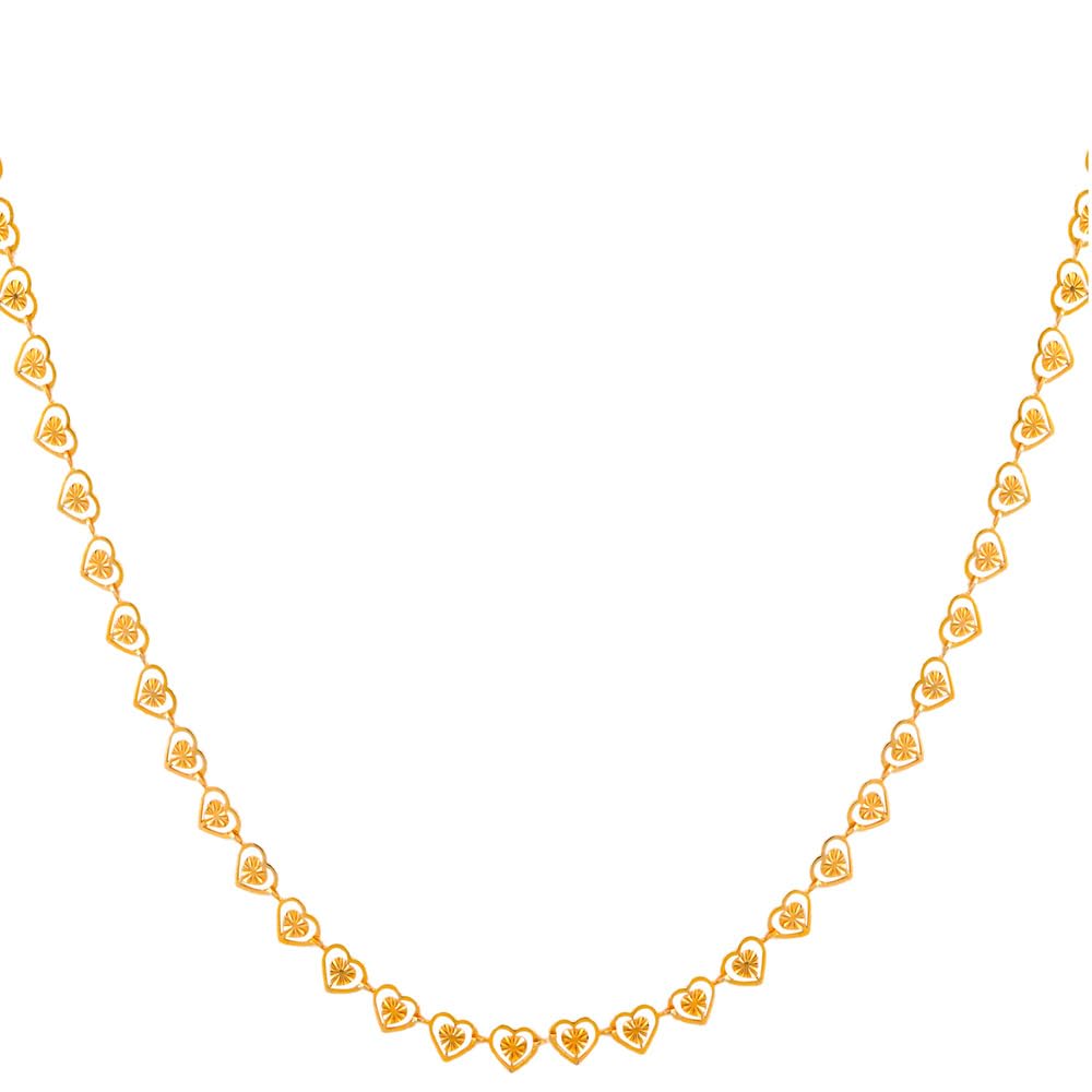 Plushy Heart Design Gold Plated Gold Chain For Women-image-13