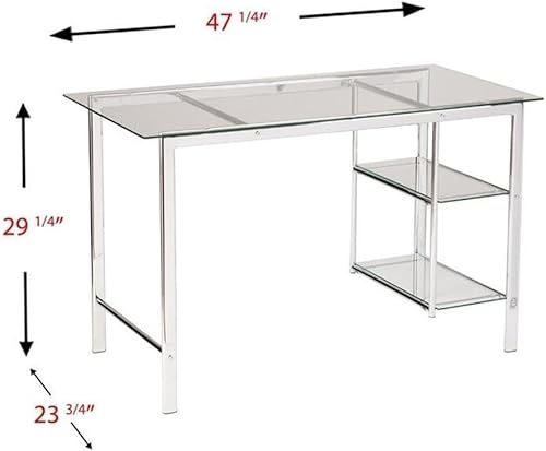 Vista 3 de Southern Enterprises SEI Furniture Oslo - Escritorio de cristal en cromo