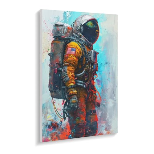 数字油絵 ラッセン カラフルな宇宙飛行士 デジタル油絵 数字キットによる絵画 DIY絵 手塗り サイバーパンク風 数字キット塗り絵 壁飾り ホーム オフィス装飾 数字塗り絵 手工芸 初心者 大人 子供 贈り物 30×40cm