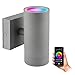 Produktbild SSC-LUXon Smarte Wandlampe Aussen anthrazit IP54 inkl. 2x Smart WiFi RGB GU10 LEDs (steuerung per App & Sprache) - Außen Wandleuchte Up Down